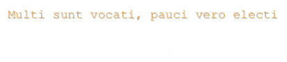 Multi sunt vocati, pauci vero electi

Contact